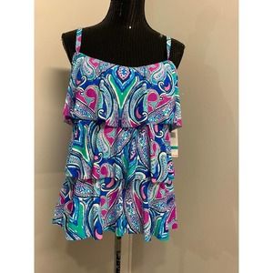 New Beach House Blouse Strappy Multicolor 16 Women's Was $71.00 A46
